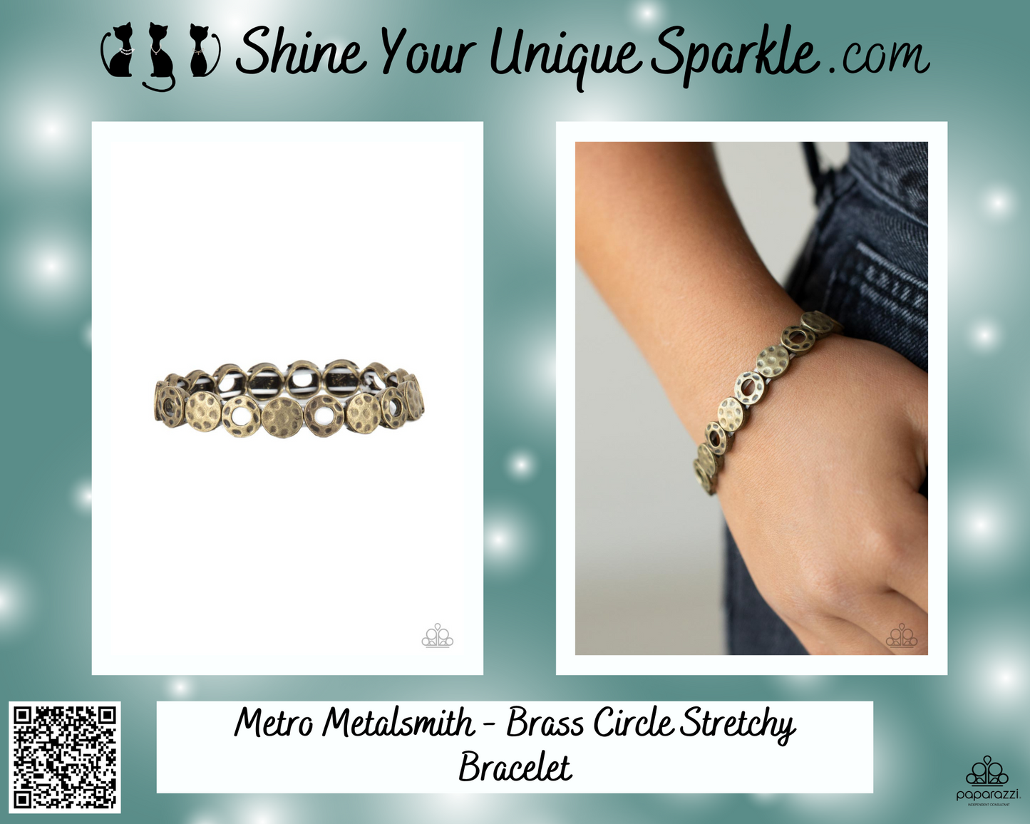 Metro Metalsmith - Brass Circle Stretchy Bracelet