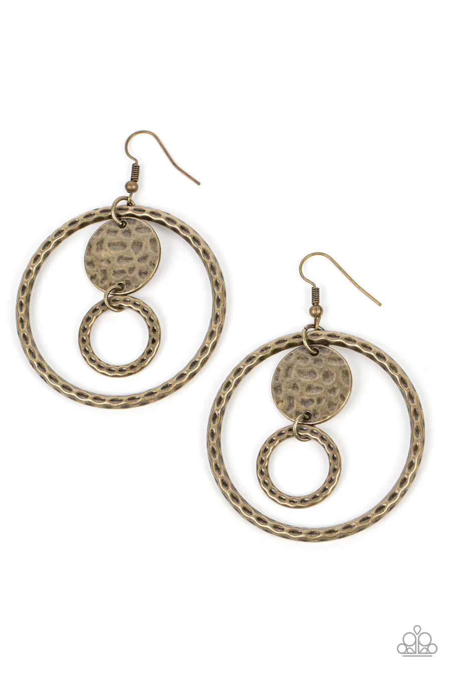 Mojave Metal Art - Brass Circle Fishhook Earrings