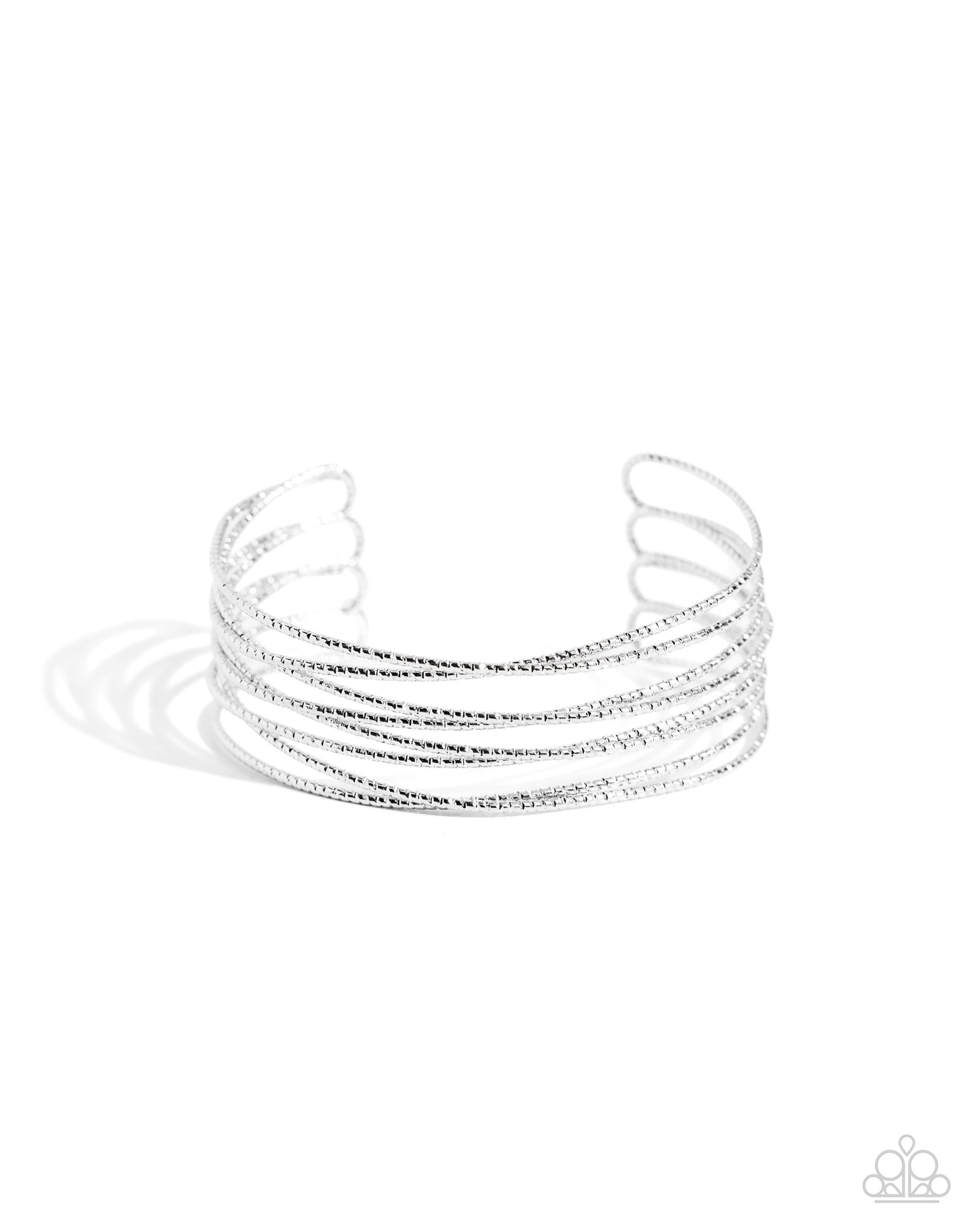 Monochromatic Crossover - Silver Bar Cuff Bracelet