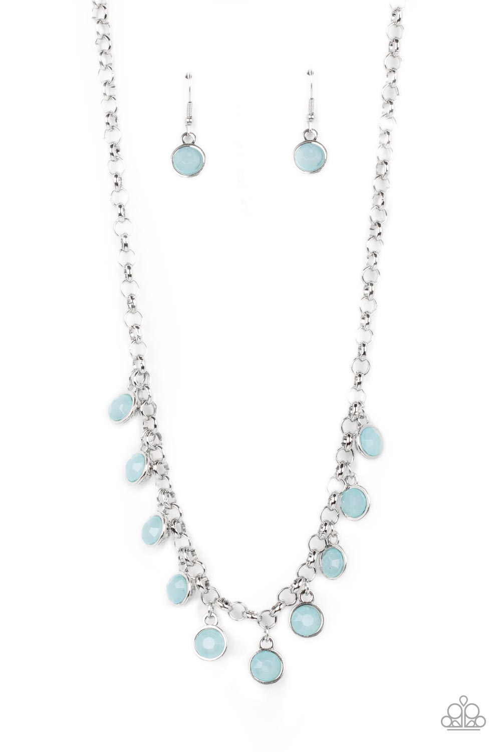 Moonbeam Magic - Blue Bead Silver Short Necklace