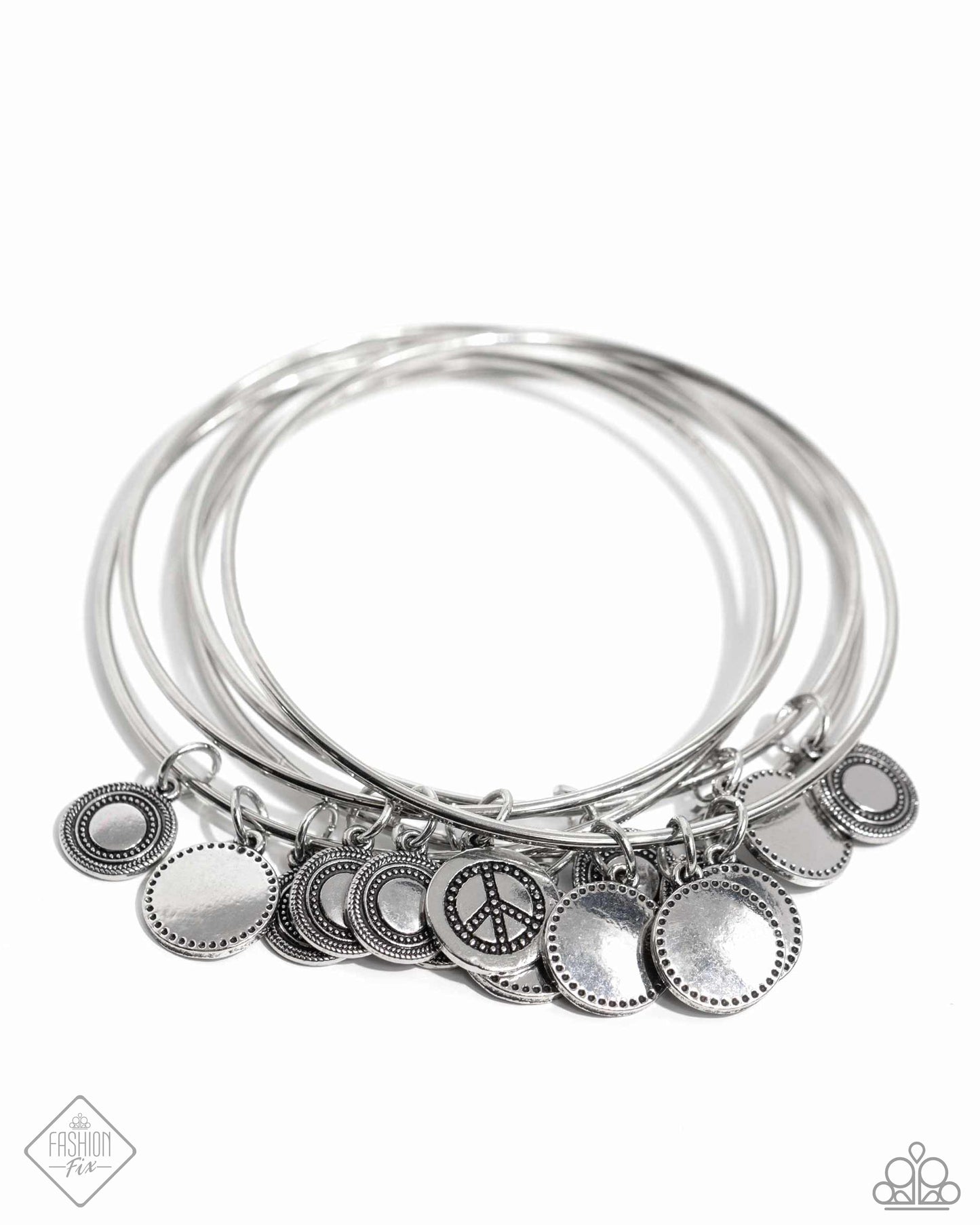 My Interest is Piqued - Silver Bangle Bracelet Set - Fashion Fix