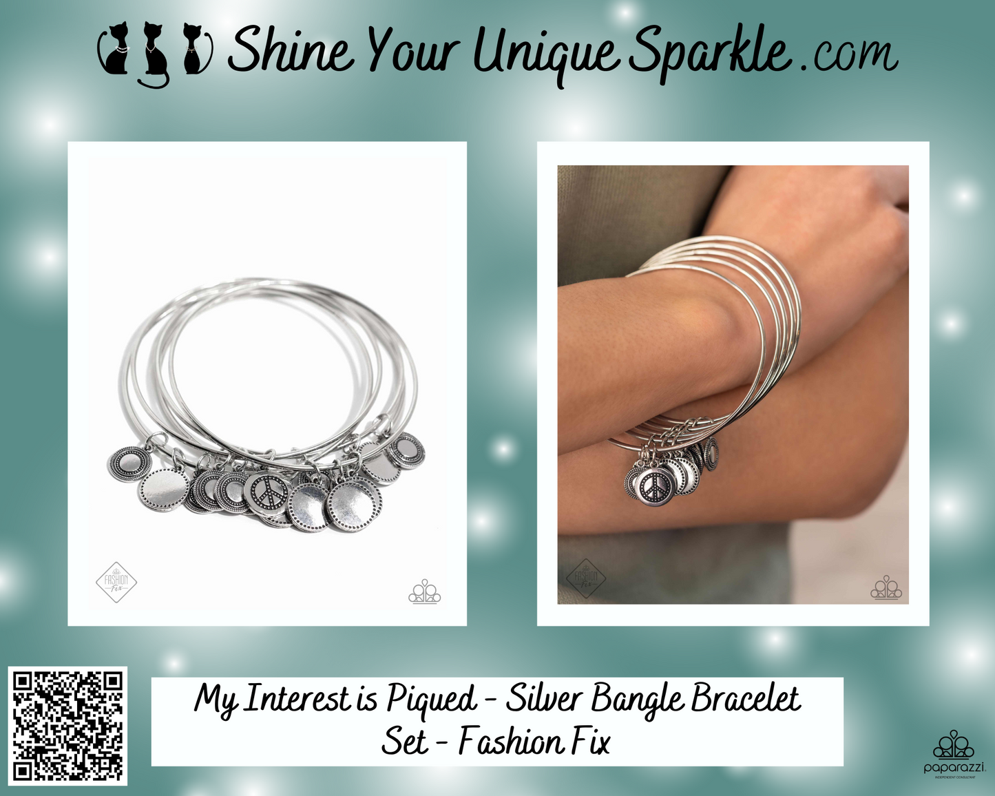 My Interest is Piqued - Silver Bangle Bracelet Set - Fashion Fix