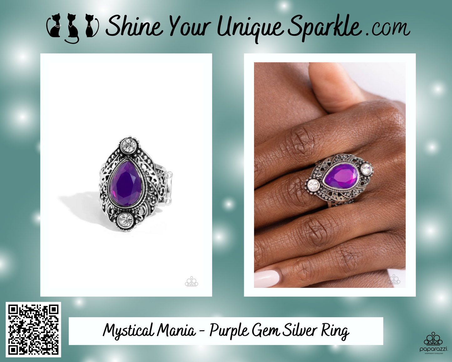 Mystical Mania - Purple Gem Silver Ring