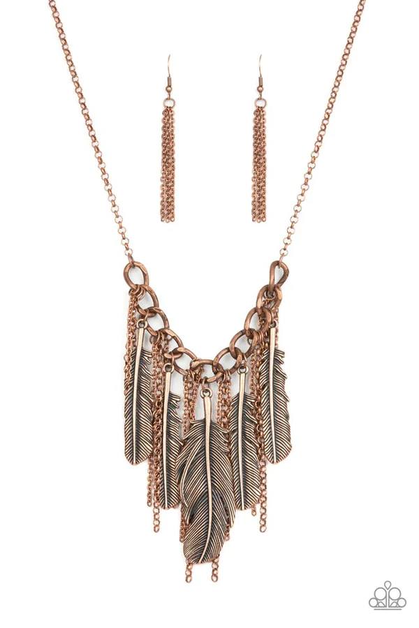 NEST Friends Forever - Copper Feather Fringe Short Necklace