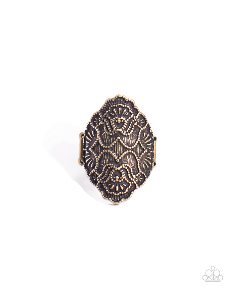Opulent Opera - Brass Patterned Ring
