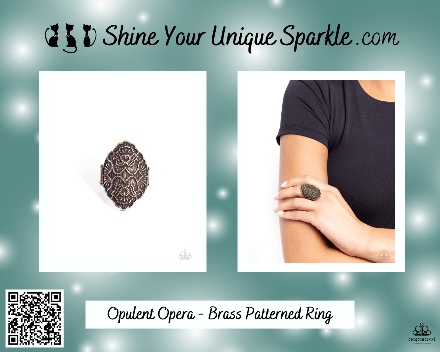Opulent Opera - Brass Patterned Ring