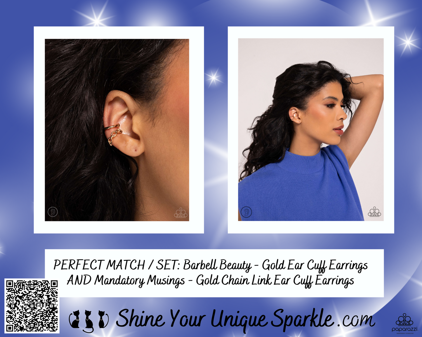 Barbell Beauty - Gold Ear Cuff Earrings
