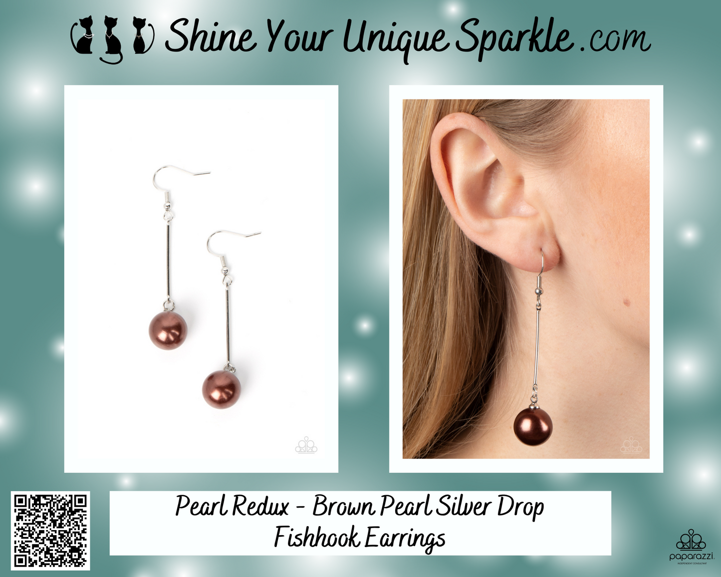 Pearl Redux - Brown Pearl Silver Drop Fishhook Earrings