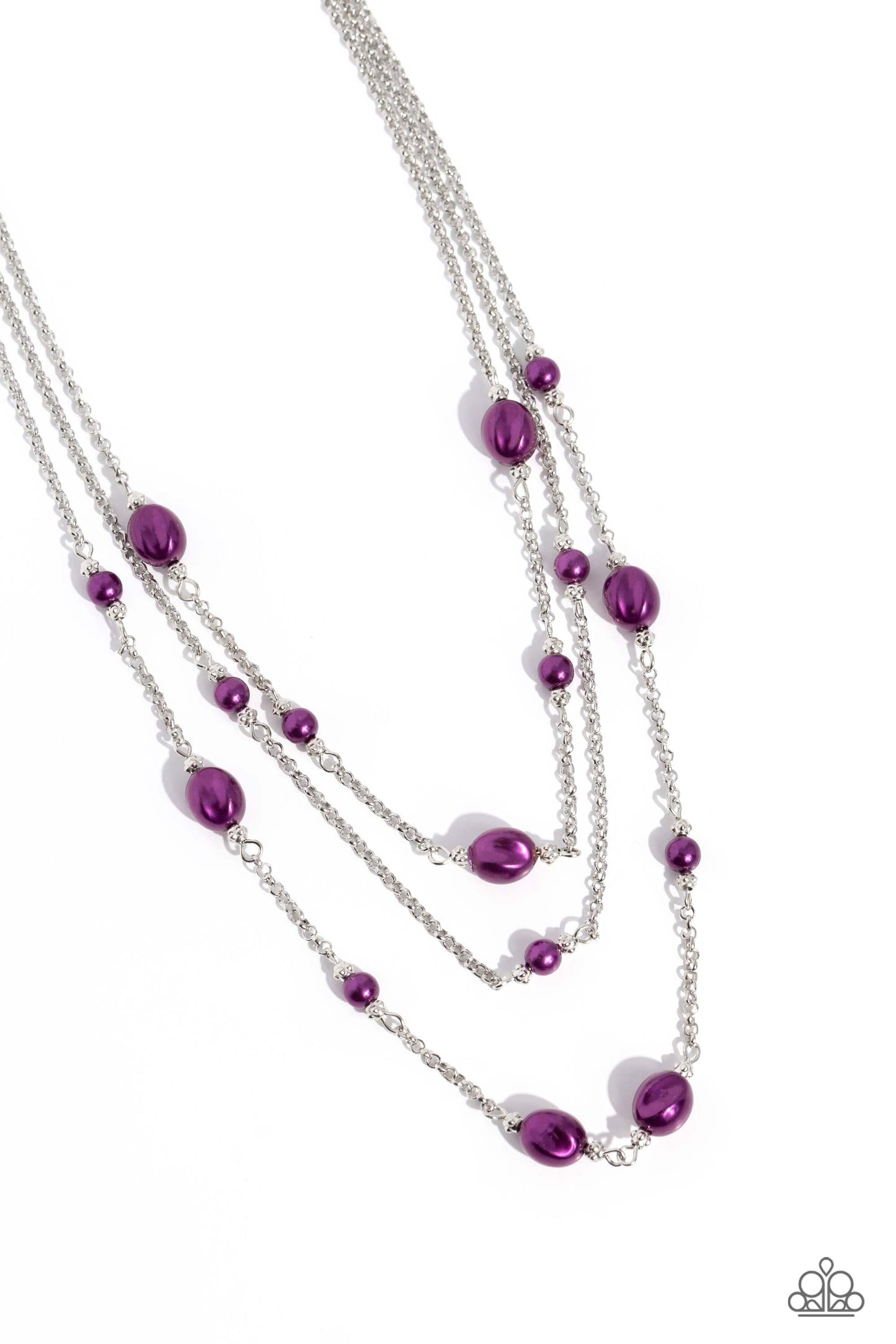 Pearlicious Pop - Purple Pearl Silver Layered Necklace