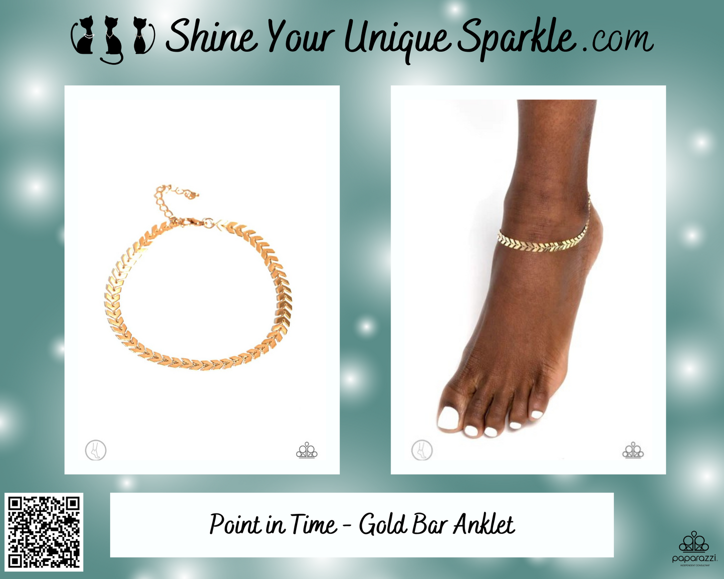Point in Time - Gold Bar Anklet
