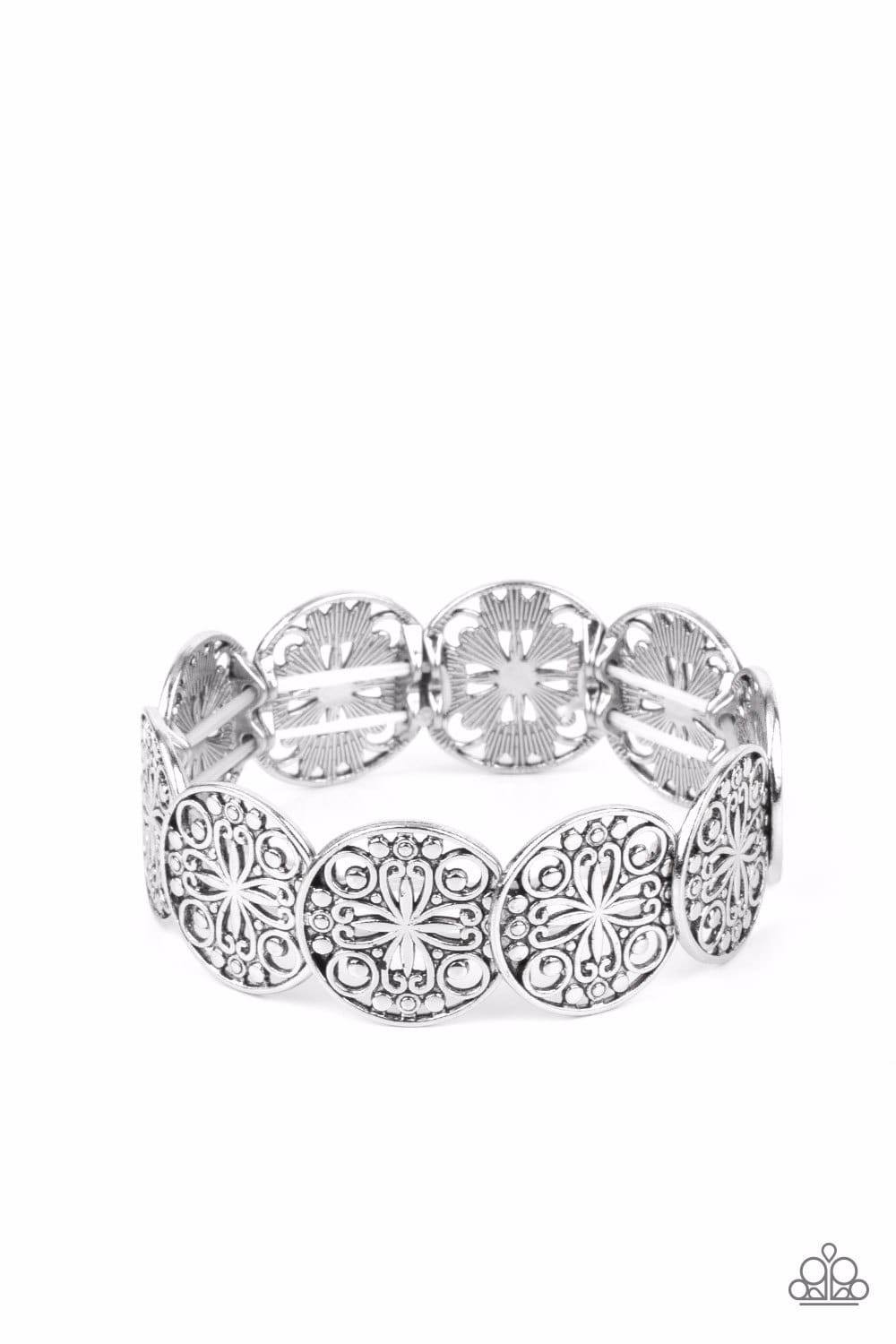 Portico Picnic - Silver Filigree Stretchy Bracelet