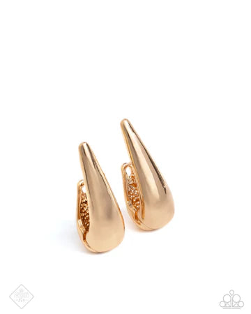 Positive Change - Gold Hinge Hoop Earrings - Fashion Fix
