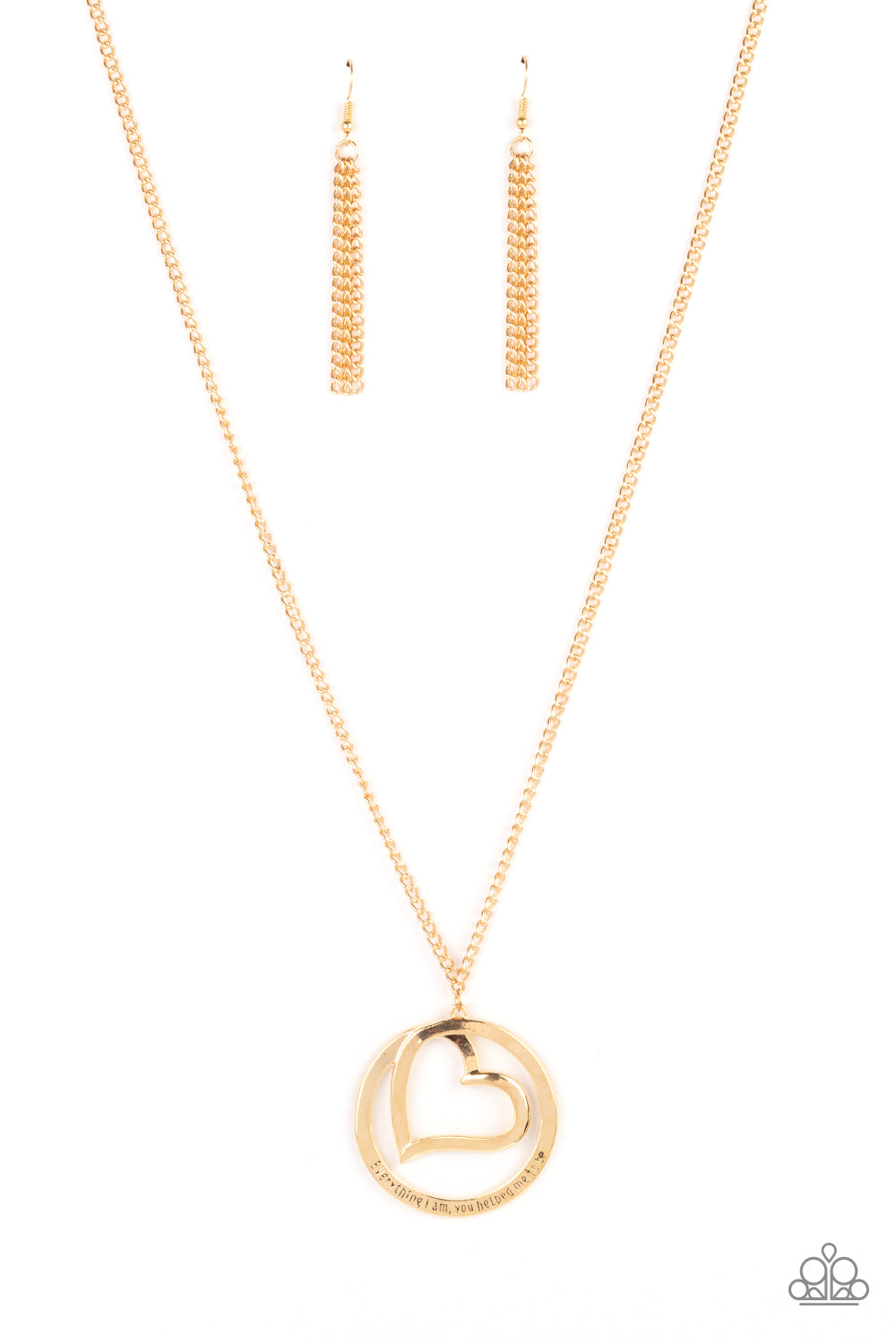 Positively Perfect - Gold Heart "Everything I Am" Long Necklace