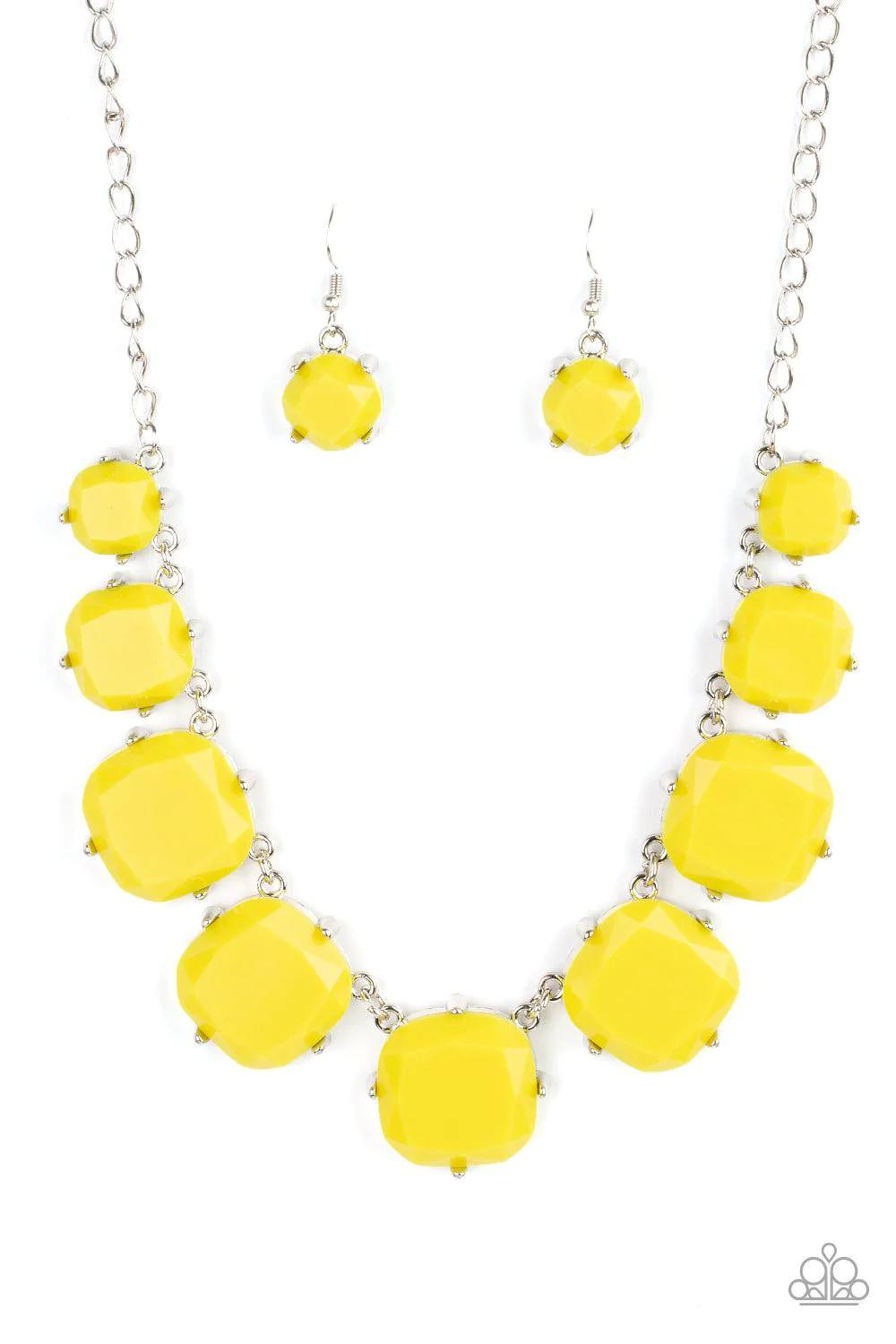 Prismatic Prima Donna – Yellow Bead Silver Short Necklace - 2021 Summer Party Pack Exclusive