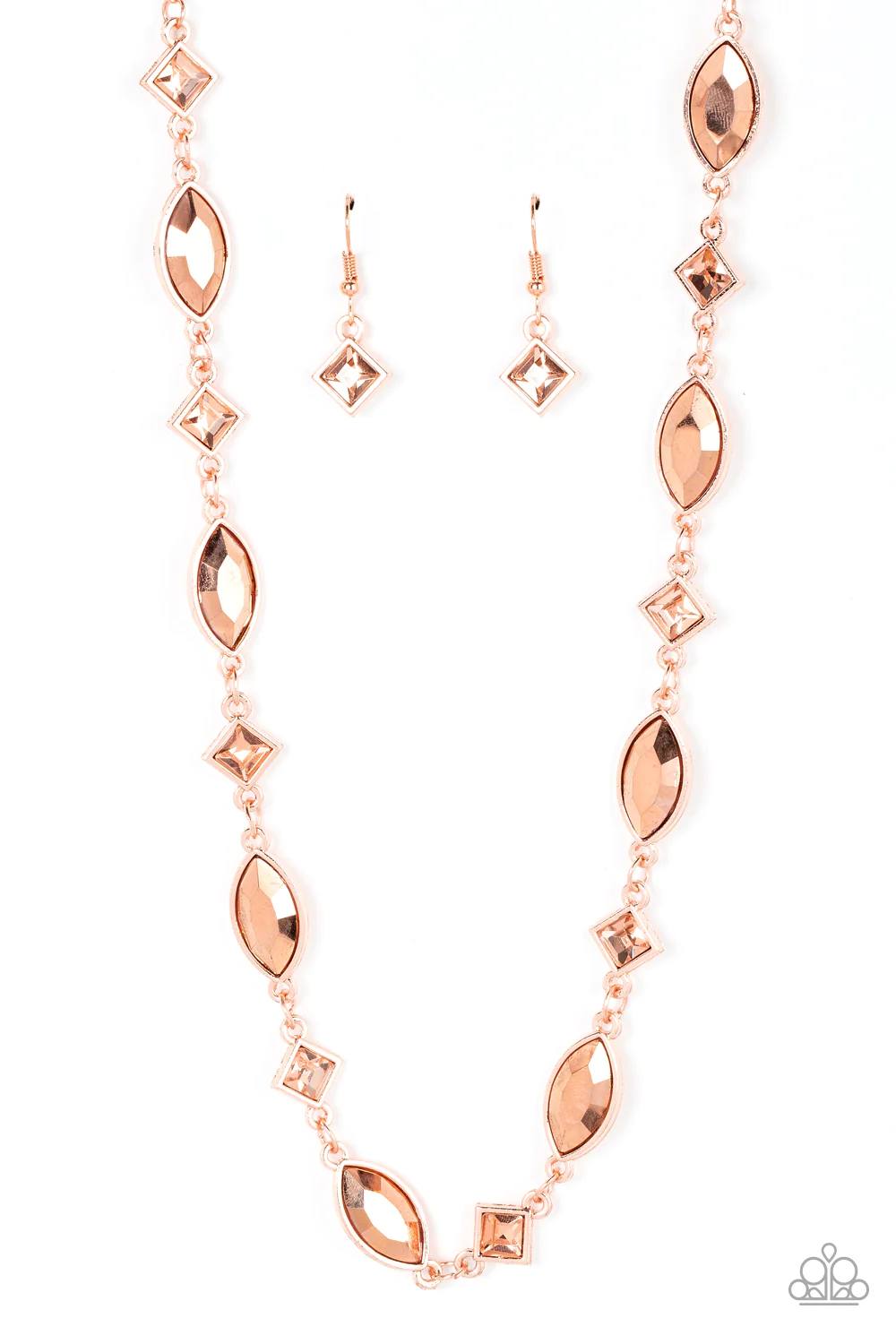 Prismatic Reinforcements - Copper Gem Choker Necklace