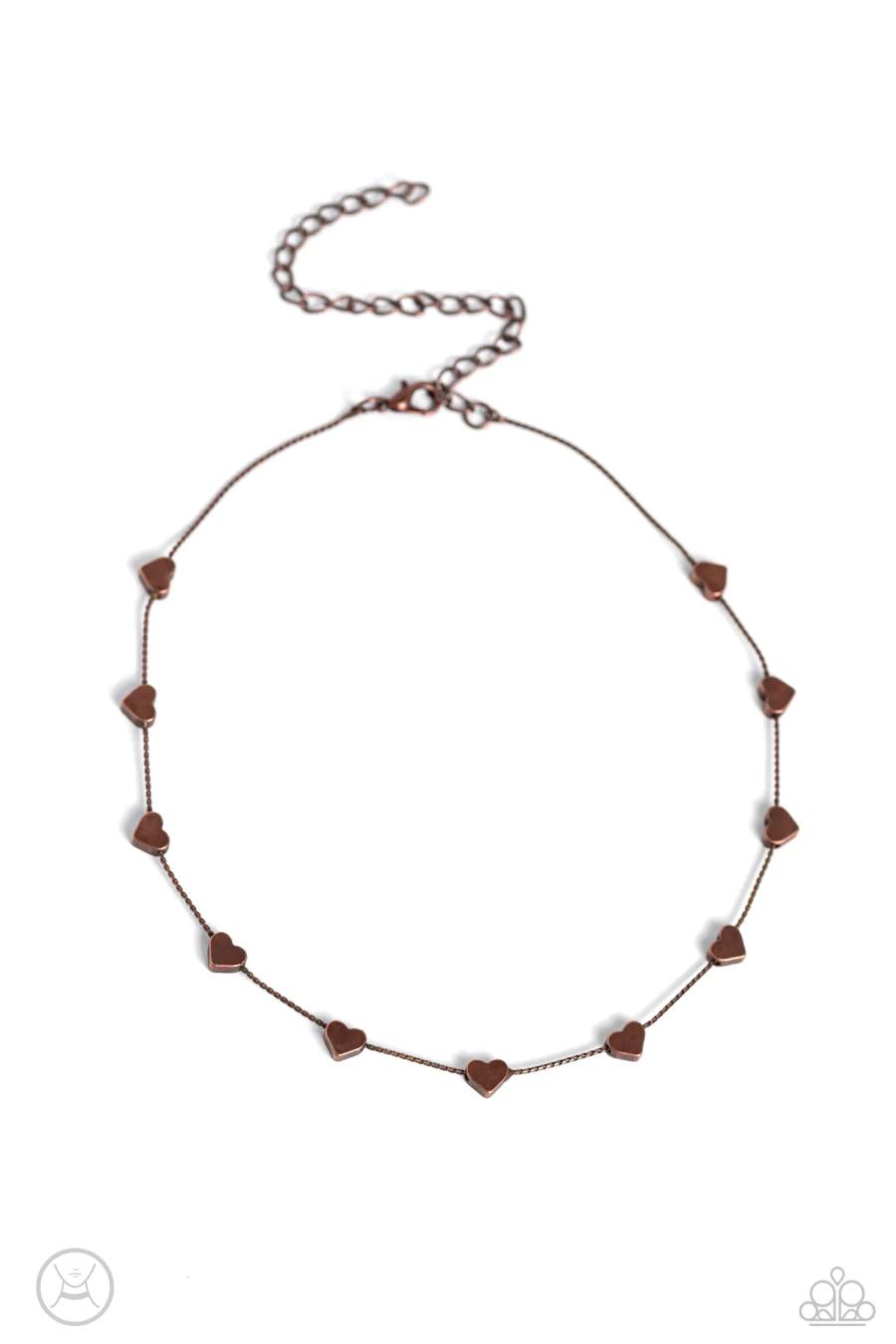 Public Display of Affection - Copper Heart Choker Necklace