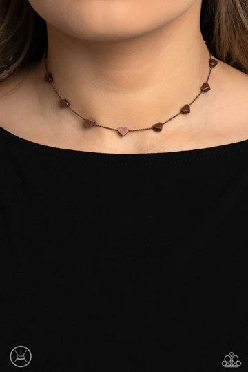 Public Display of Affection - Copper Heart Choker Necklace