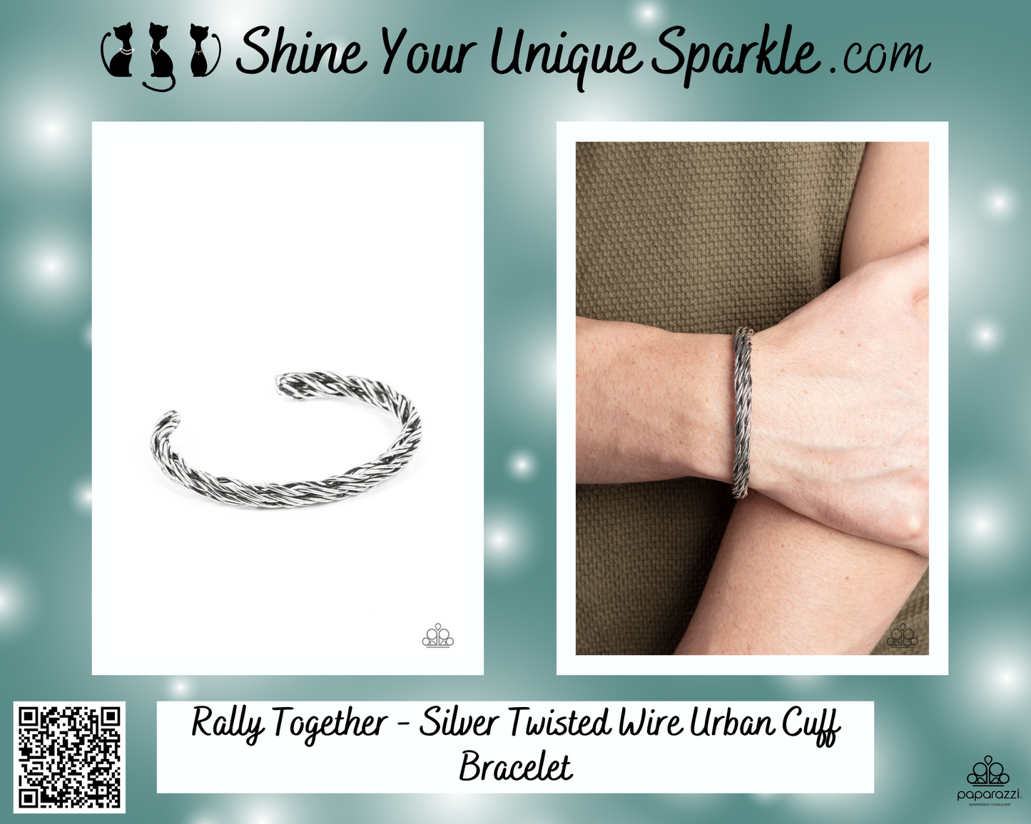 Rally Together - Silver Twisted Wire Urban Cuff Bracelet