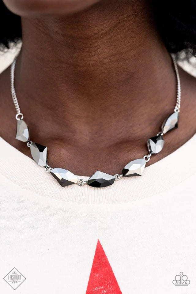 Raw Rapture - Silver Gem Short Necklace - Fashion Fix