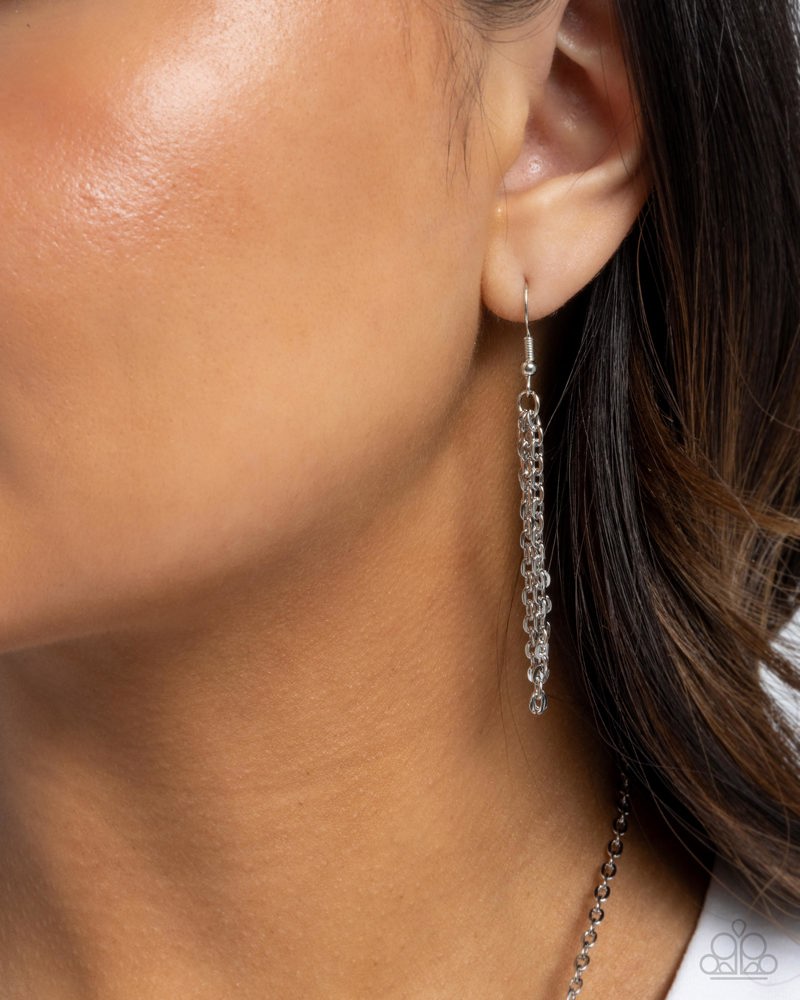 Reinventing Radiance - Multi Abalone Heart Silver Lanyard Long Necklace