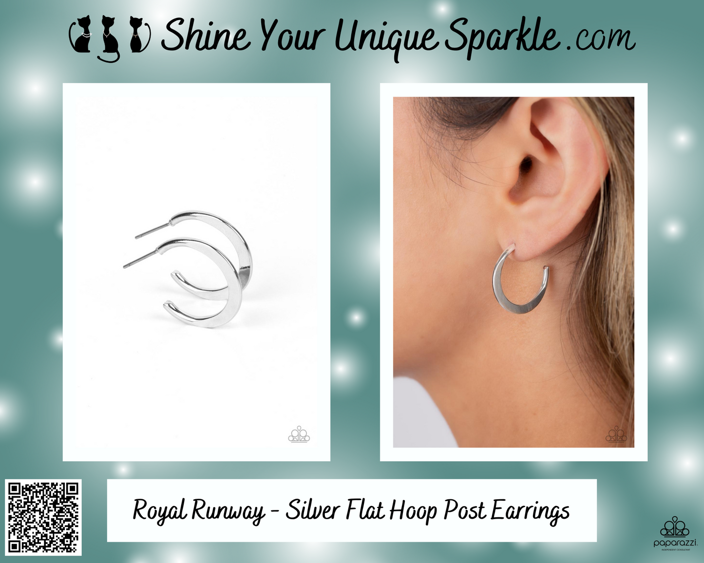 Royal Runway - Silver Flat Hoop Post Earrings