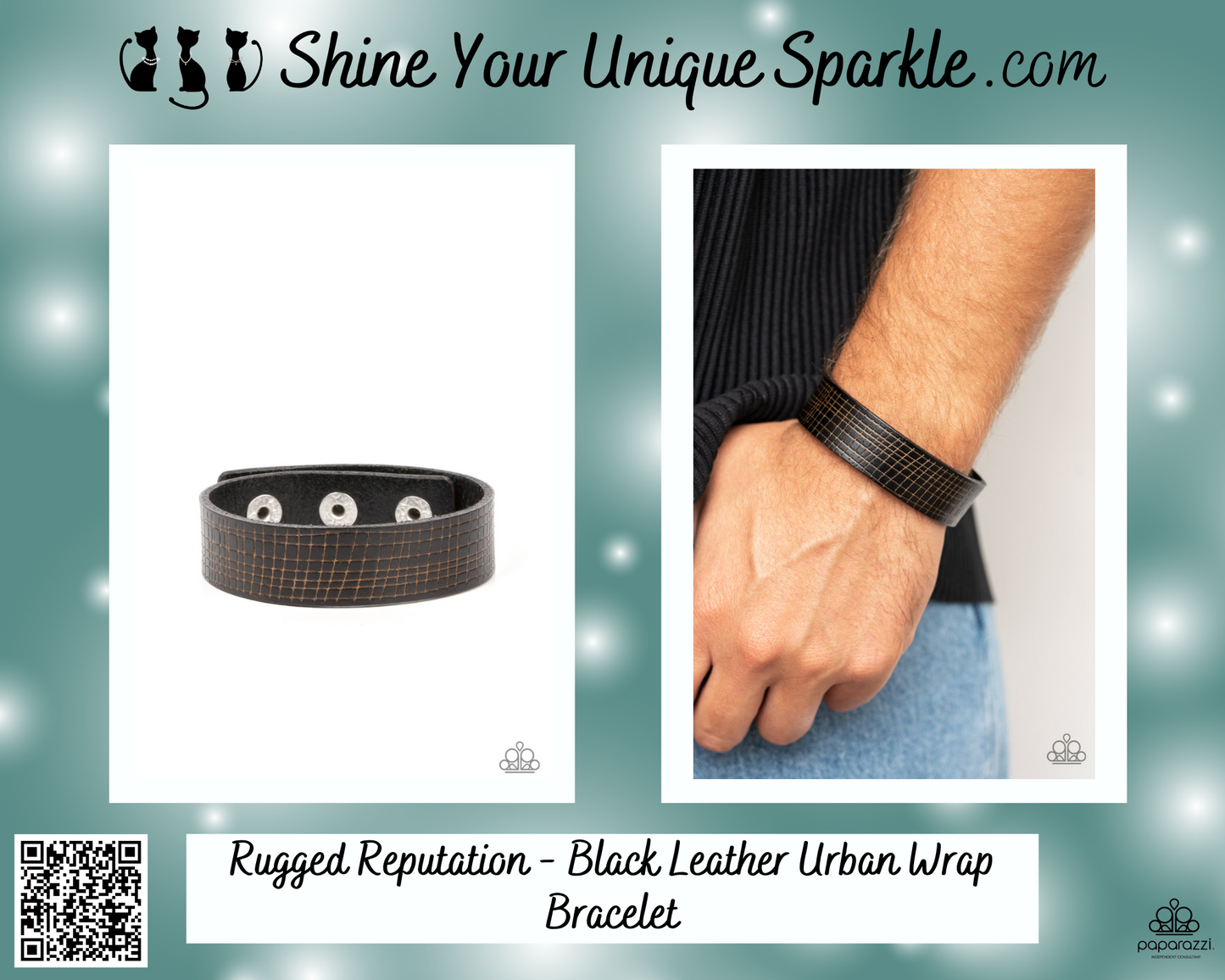 Rugged Reputation - Black Leather Urban Wrap Bracelet