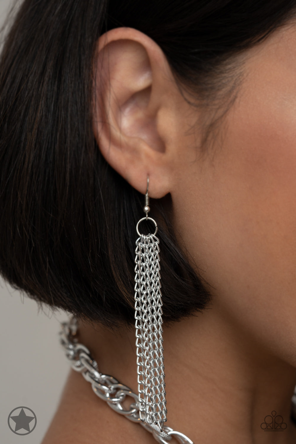 SCARFed for Attention - Silver Chain Scarf Long Necklace - Blockbuster