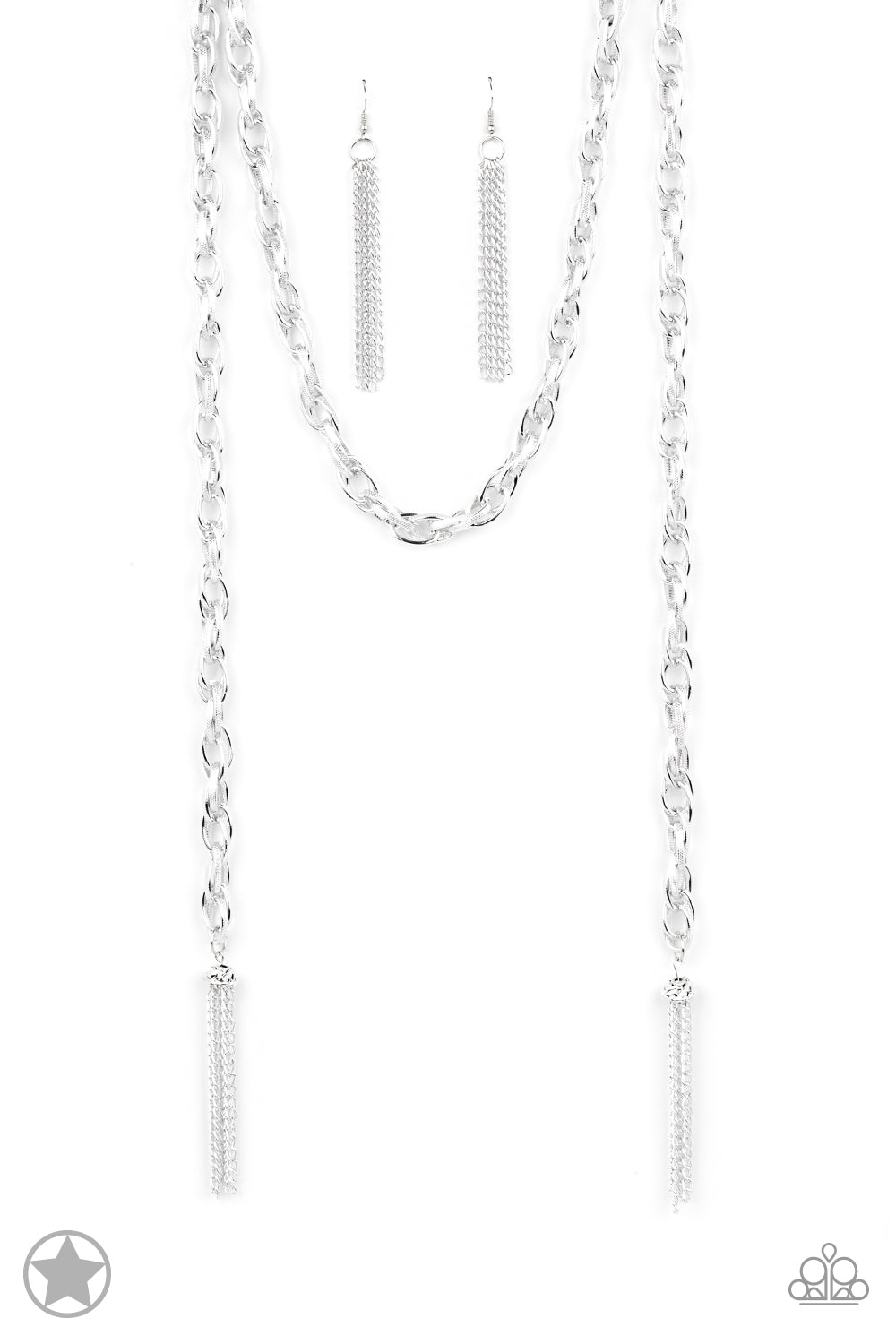 SCARFed for Attention - Silver Chain Scarf Long Necklace - Blockbuster