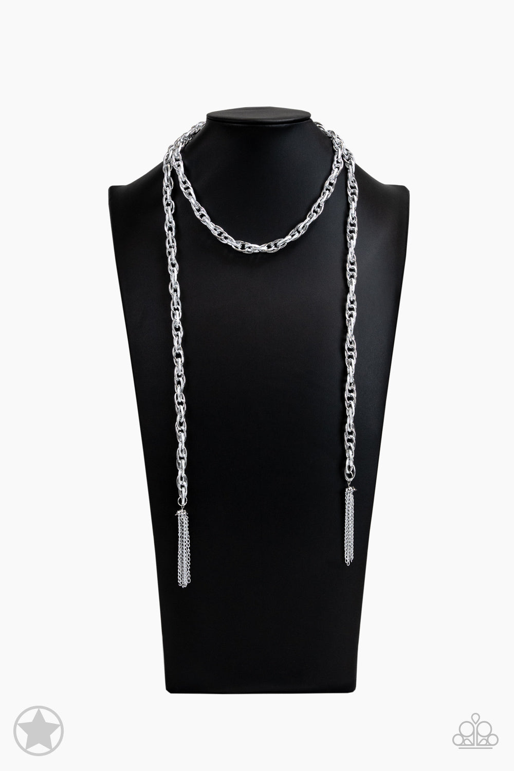SCARFed for Attention - Silver Chain Scarf Long Necklace - Blockbuster
