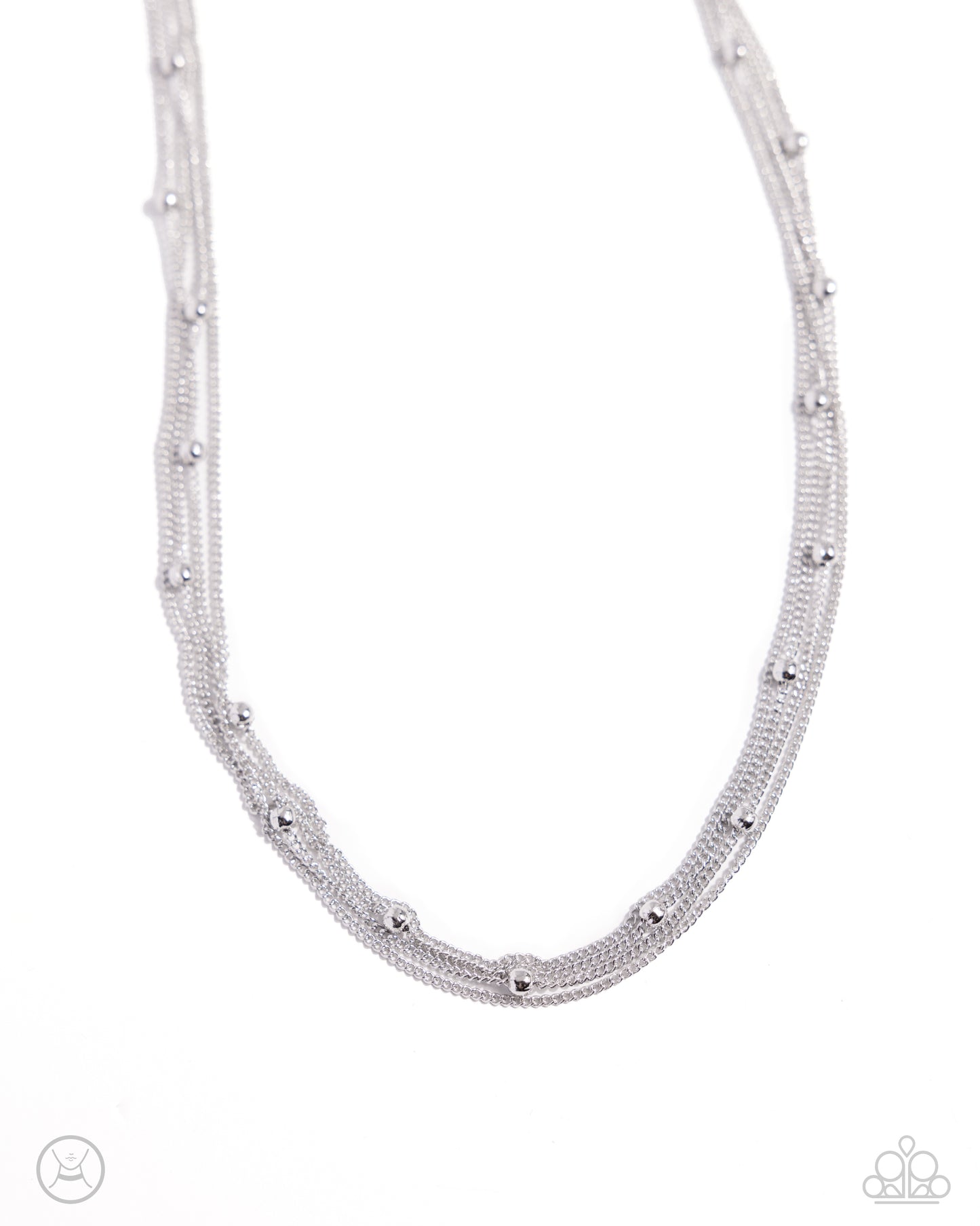 Satellite Strands - Silver Layered Choker Necklace