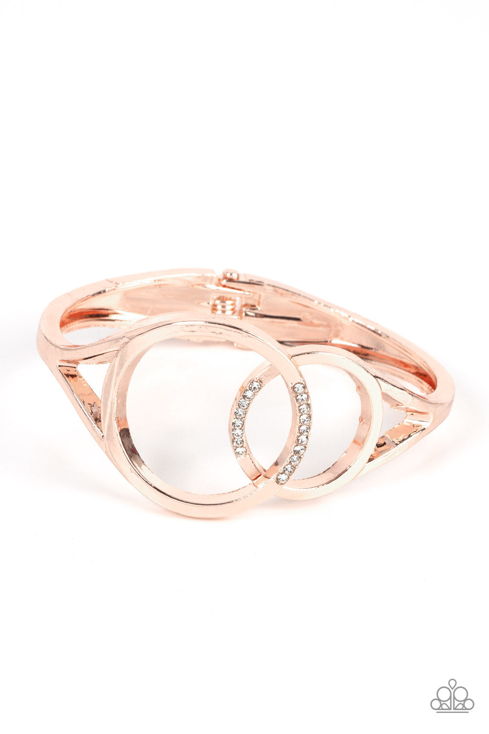 Scope of Expertise - Rose Gold White Rhinestone Hinged Bracelet