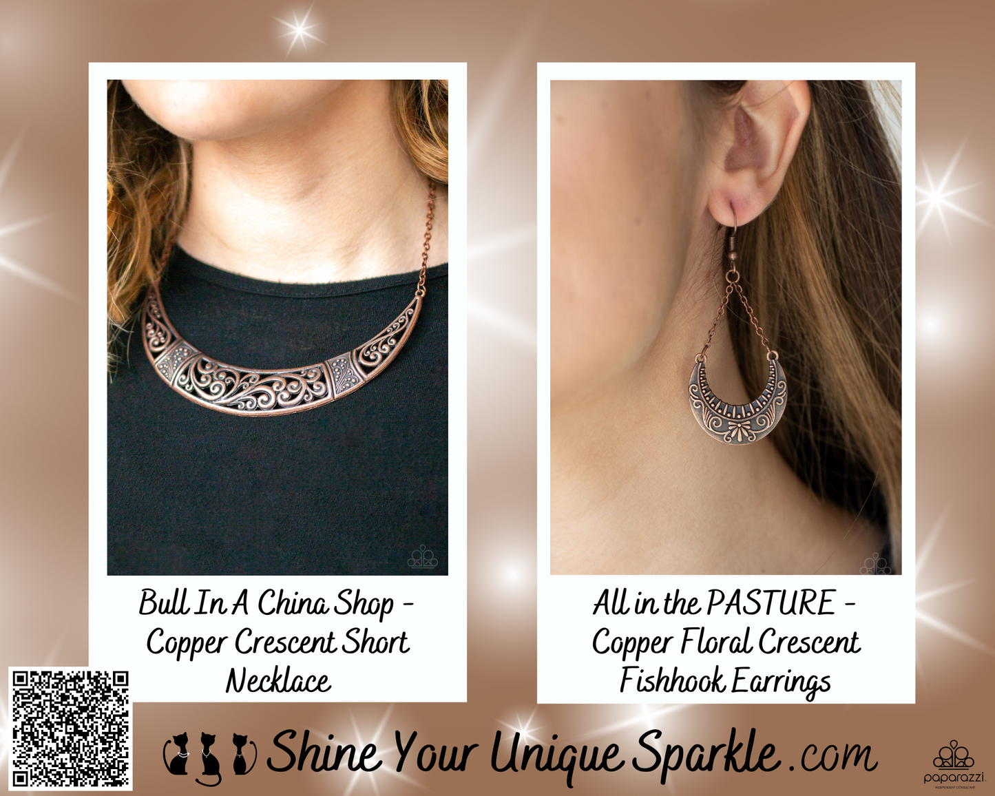 Bull In A China Shop - Copper Crescent Short Necklace