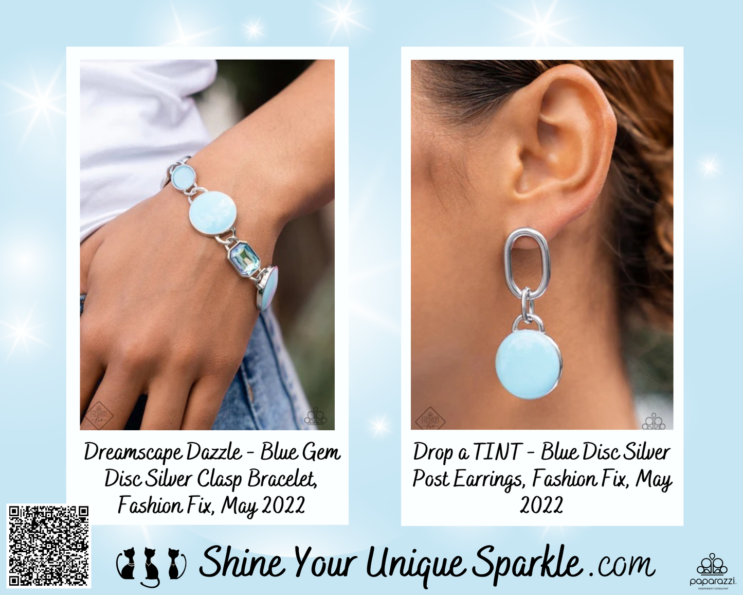 Drop a TINT - Blue Disc Silver Post Earrings, Fashion Fix, May 2022