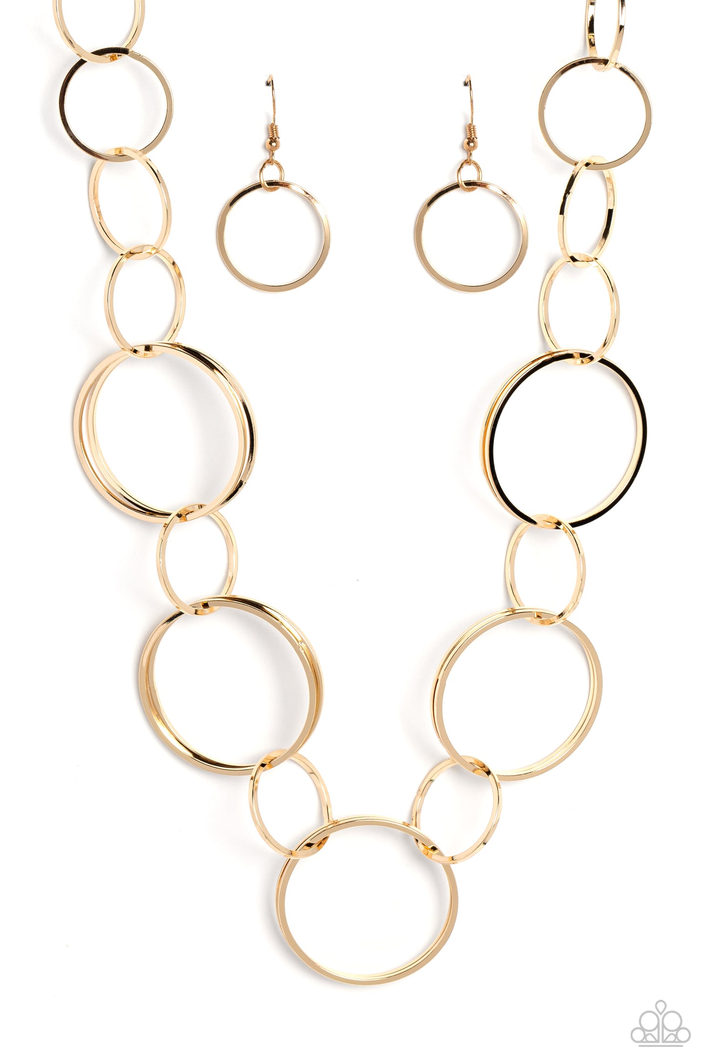Shimmering Symphony - Gold Large Link, Short Necklace