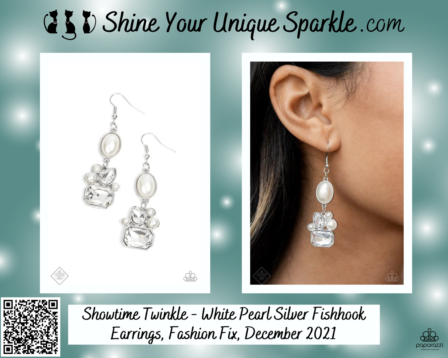 Showtime Twinkle - White Pearl Silver Earrings - Fashion Fix