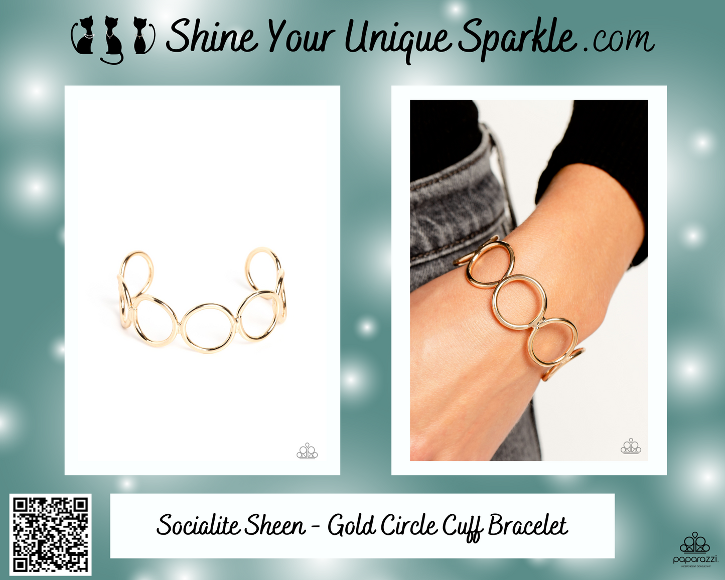 Socialite Sheen - Gold Circle Cuff Bracelet