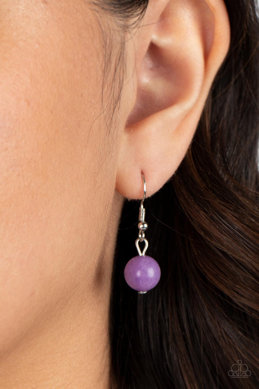 Sonoran Summer - Purple Stone Pendant Silver Medium Length Necklace