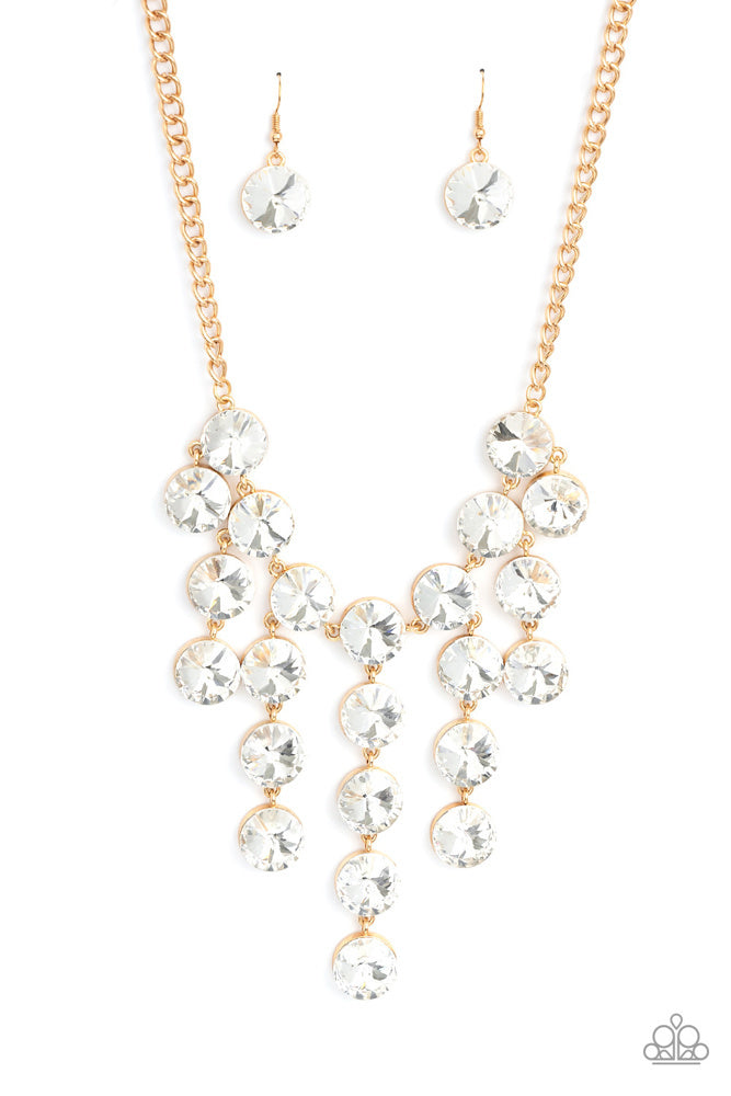 Spotlight Stunner Set: Blue, Gold, and White Necklaces