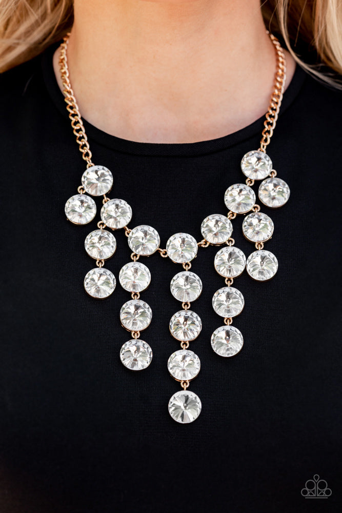 Spotlight Stunner Set: Blue, Gold, and White Necklaces