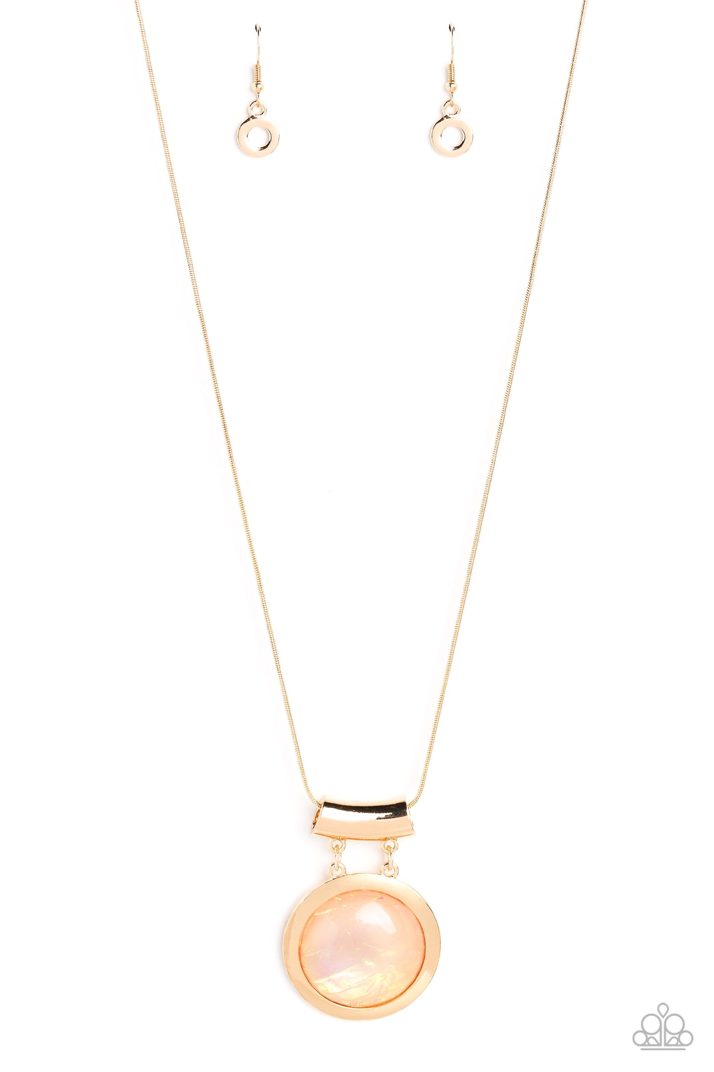 Starlight Starbright - Gold Opalescent Gem Pendant Long Necklace