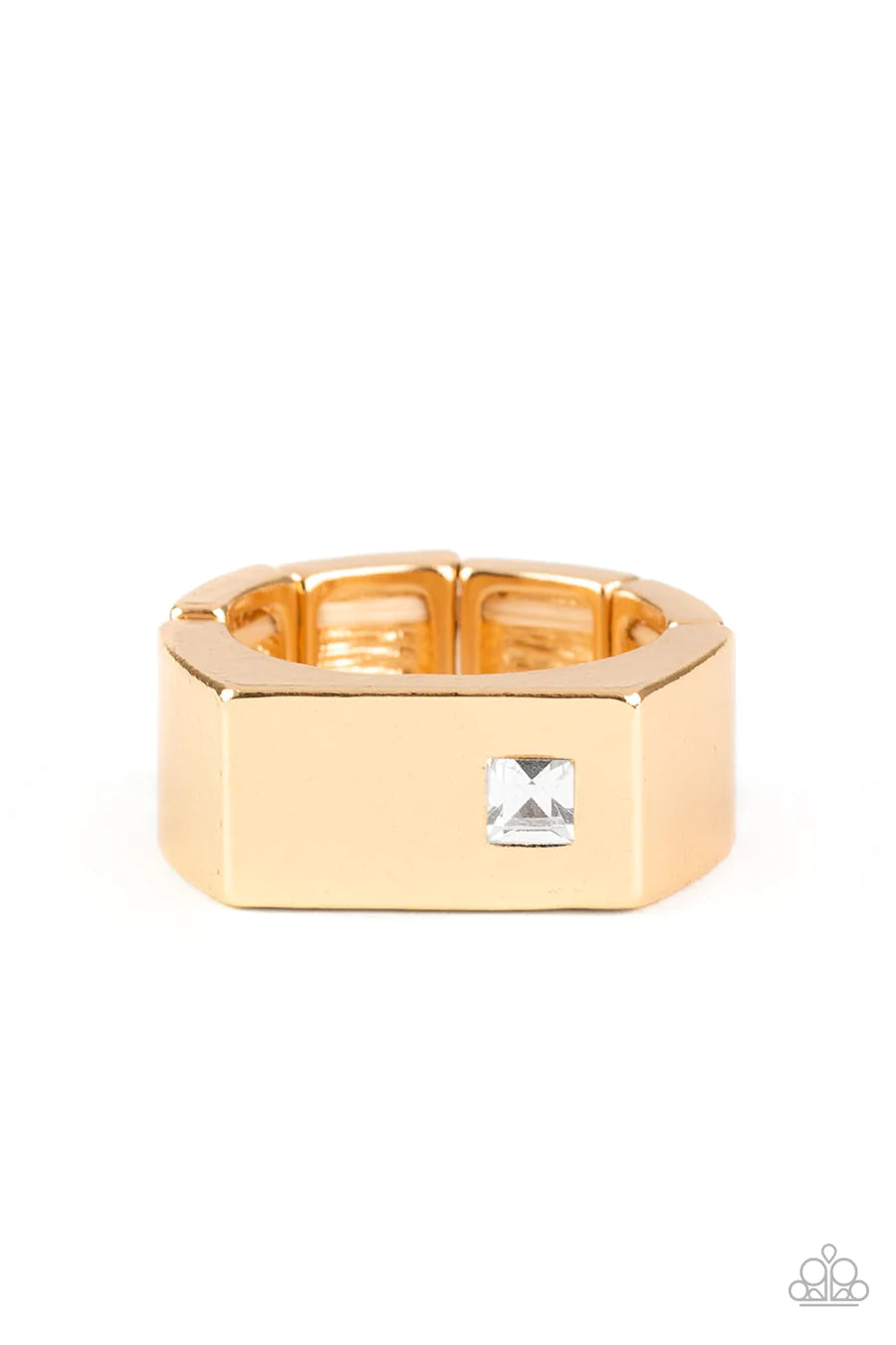 Steadfast - Gold Rhinestone Men's Ring
