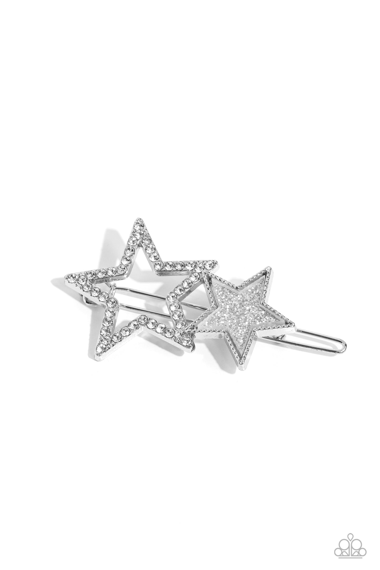 Stellar Shine - Silver and Iridescent Star Hair Clip