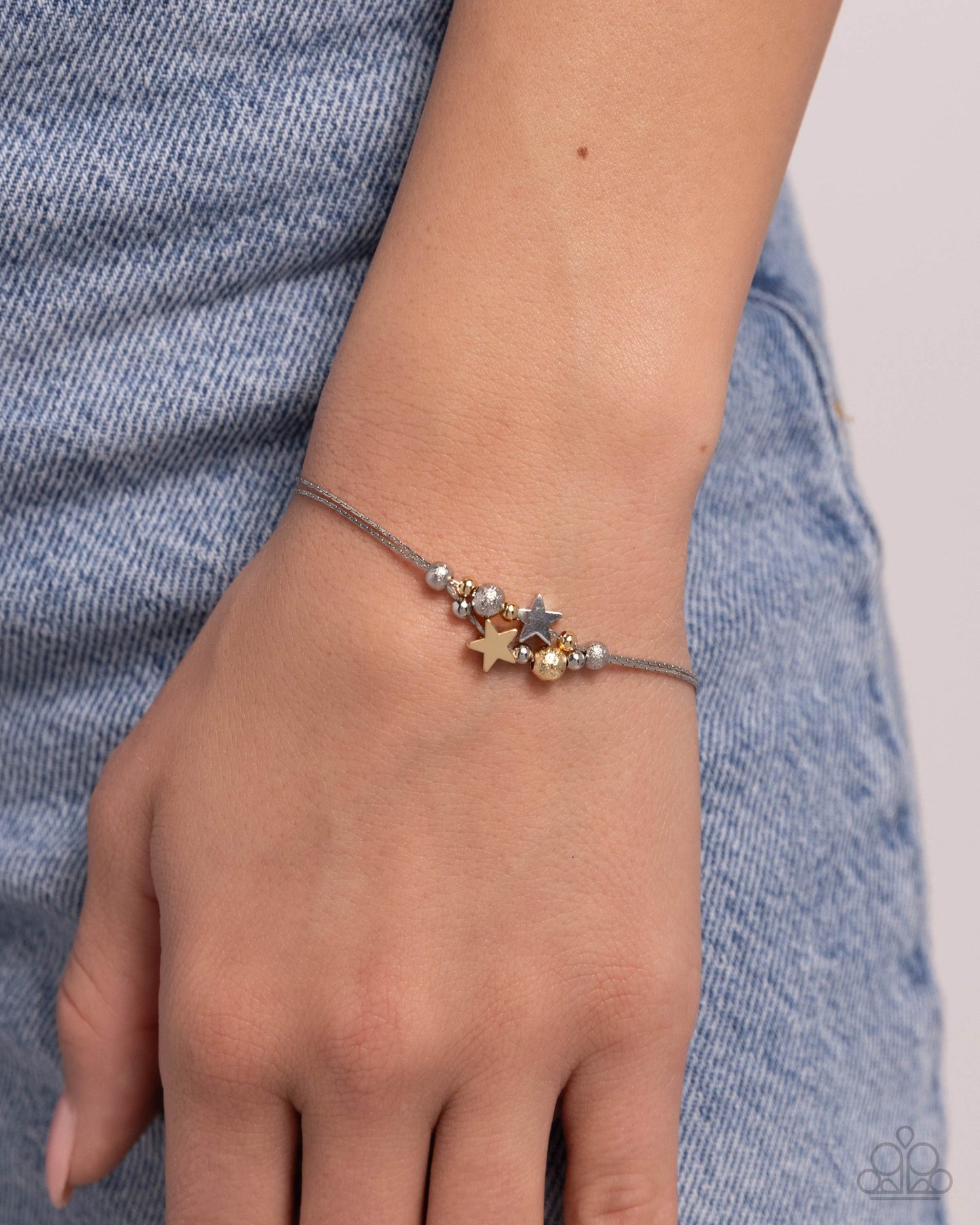 Stellar Specialty - Multi Silver and Gold Mixed Metal Star Clasp Bracelet