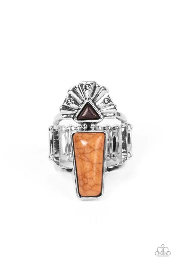 Stellar Stones - Brown Stone Silver Ring
