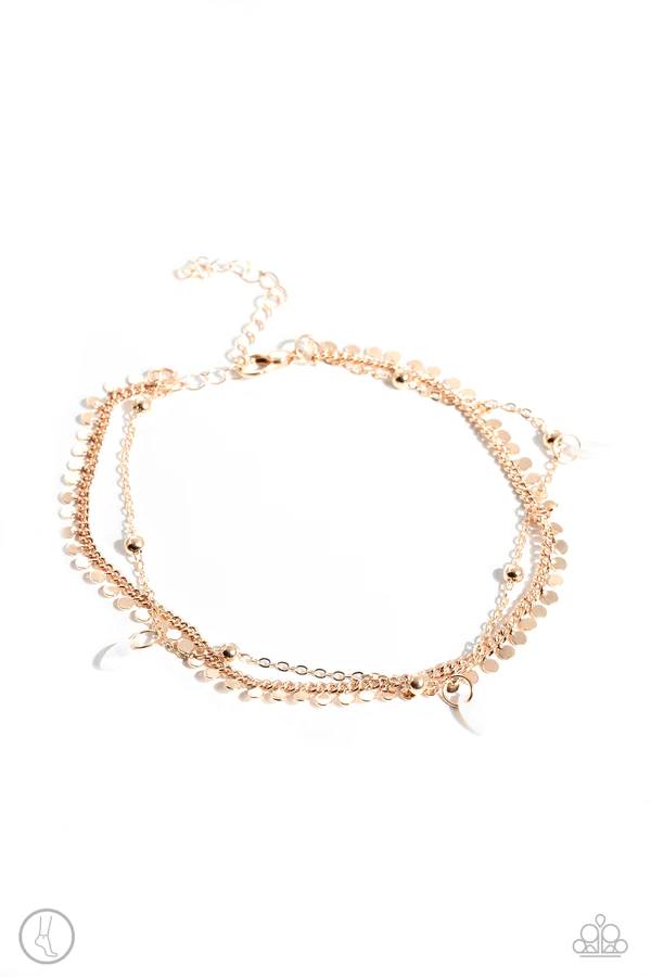 Surf City - White Shell Gold Anklet