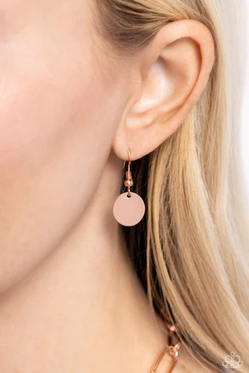 Tag Out - Copper Disc Toggle Short Necklace