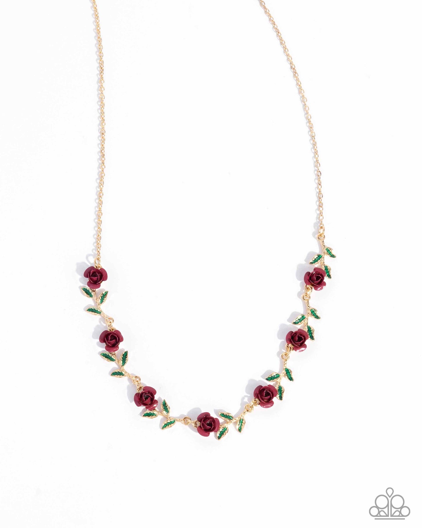 Tale As Old As PRIME - Pink Rose, Gold Short Necklace