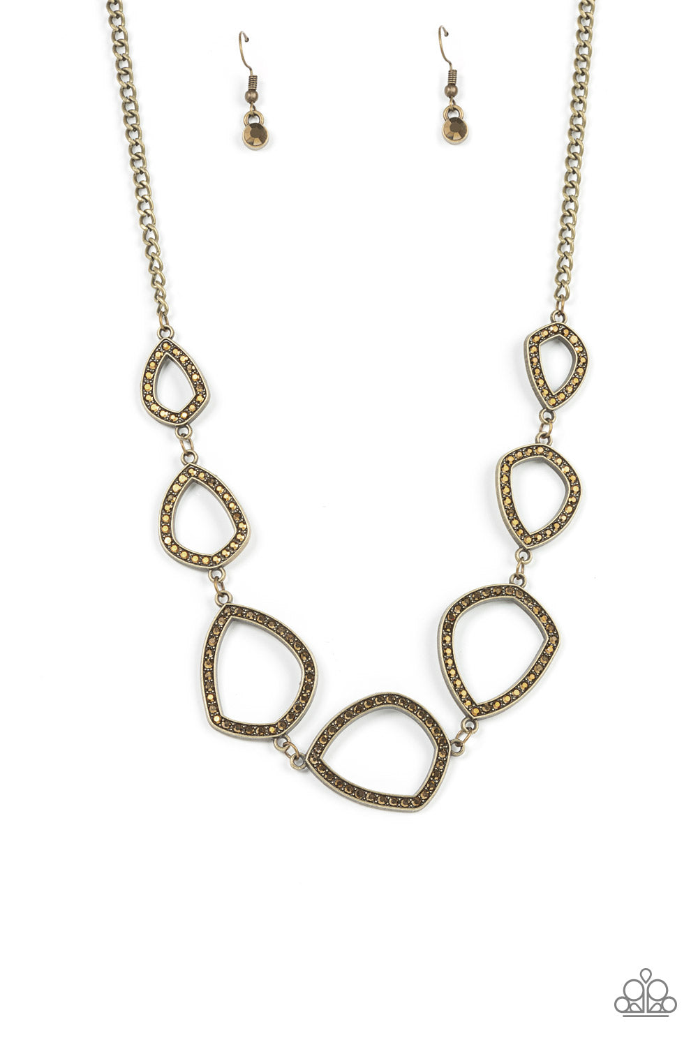 The Real Deal - Brass Aurum Rhinestone Short Necklace