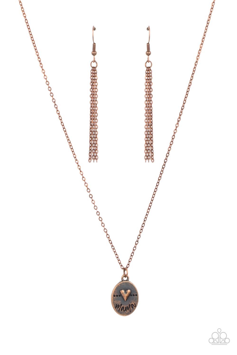 They Call Me Mama - Copper Mama Heart Pendant Dainty Short Necklace