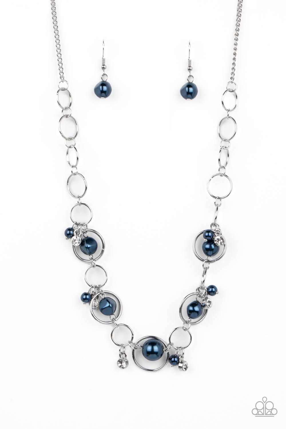 Think of the POSH-ibilities! - Blue Pearl Silver Short Necklace